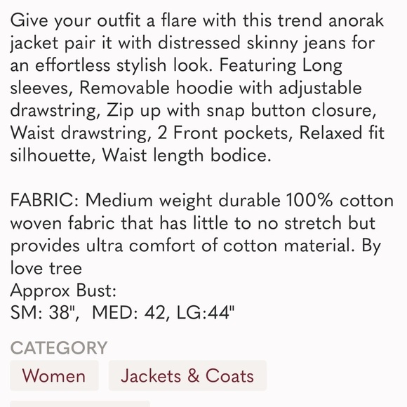 LOVE TREE Women’s Hooded Utility Jacket Green/Gray NWT - Picture 13 of 13